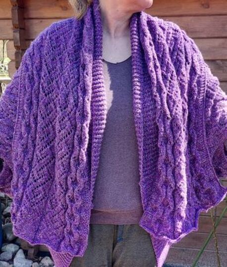 Seelenwärmer und/oder Cape Rennsteig als Set im Ajourmuster bis Größe XXXXL