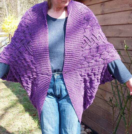 Seelenwärmer und/oder Cape Rennsteig als Set im Ajourmuster bis Größe XXXXL