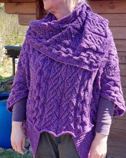 Seelenwärmer und/oder Cape Rennsteig als Set im Ajourmuster bis Größe XXXXL