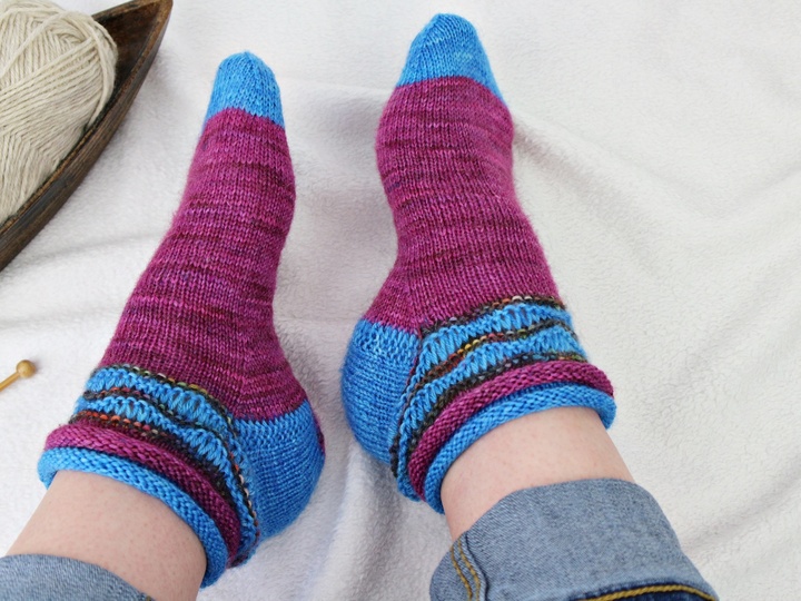 Strickanleitung Socken einfach – Sneakersocken mit Farbverlauf "Girlfriend"