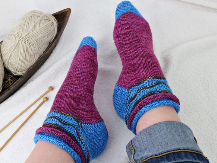 Strickanleitung Socken einfach – Sneakersocken mit Farbverlauf "Girlfriend"