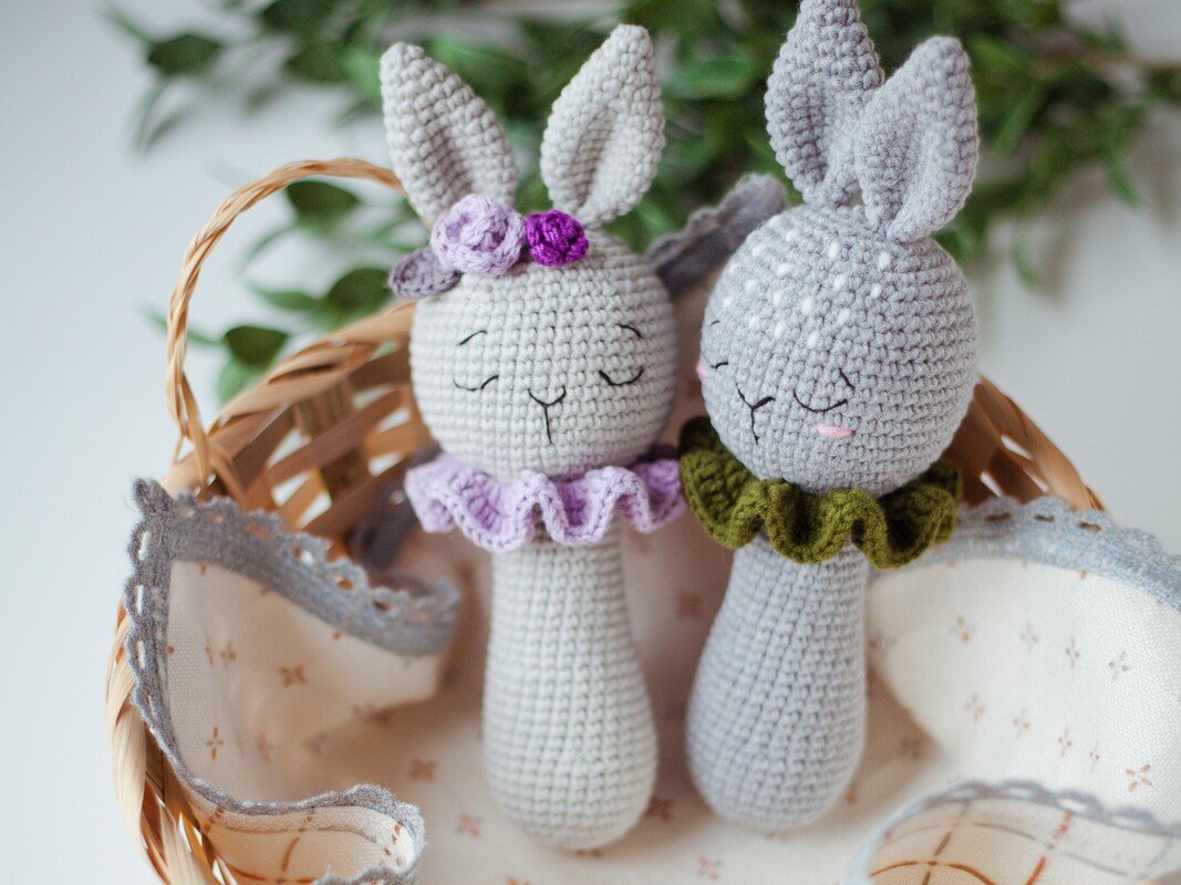 Bunny Soft Baby Rattle - Crochet Pattern
