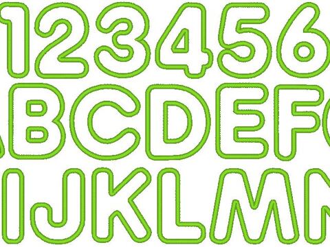 Stickdatei - 10cm Buchstaben und Zahlen Alphabet Zahl