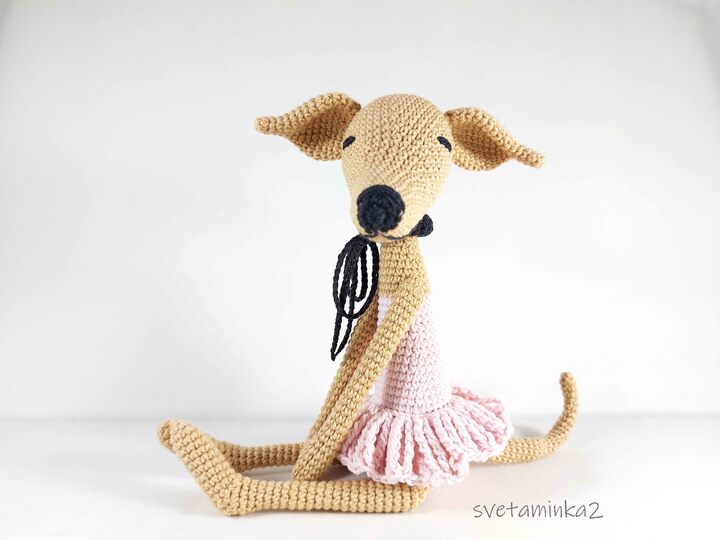 Crochet Ballerina Greyhound Pattern - Elegant Amigurumi Dog Doll