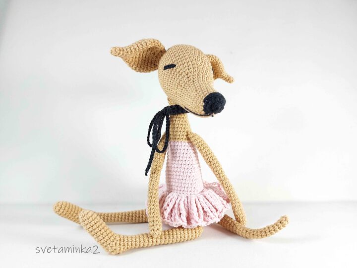 Crochet Ballerina Greyhound Pattern - Elegant Amigurumi Dog Doll