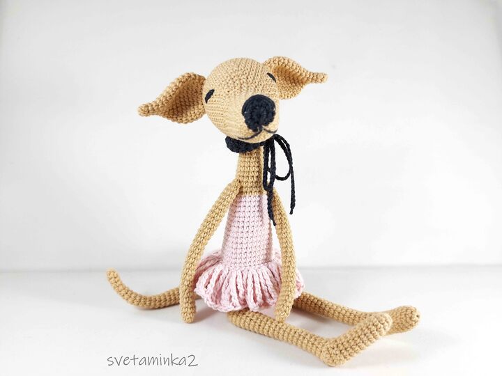 Crochet Ballerina Greyhound Pattern - Elegant Amigurumi Dog Doll