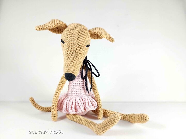 Crochet Ballerina Greyhound Pattern - Elegant Amigurumi Dog Doll