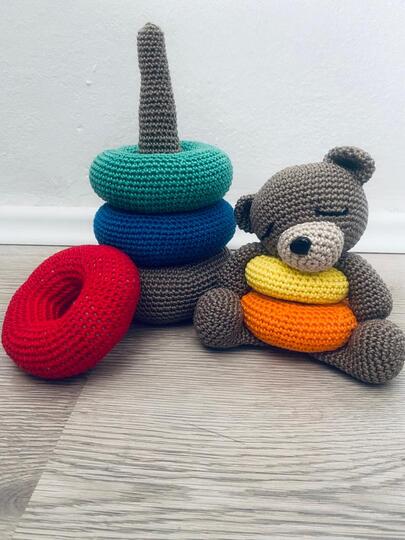 Stapelspielzeug, Bärchen Ben Häkelanleitung