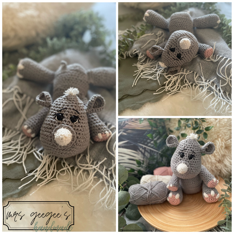 Häkelanleitung Rhino - Nashornbaby - Dschungelbabys