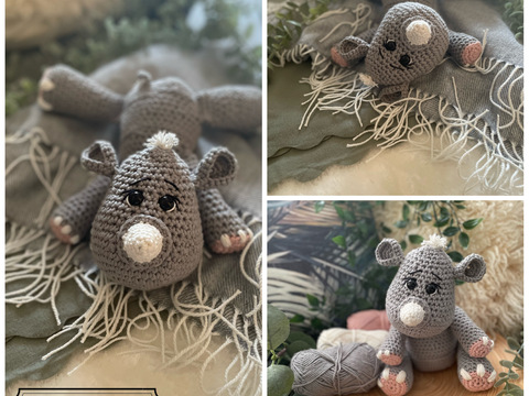 Häkelanleitung Rhino - Nashornbaby - Dschungelbabys