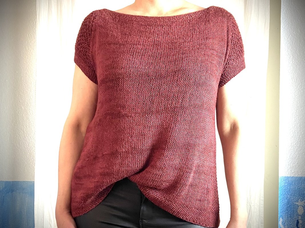 Lithium Sommershirt mit Ärmeln in Netzpatent