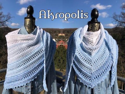 Akropolis - Häkelanleitung flaches Dreieckstuch