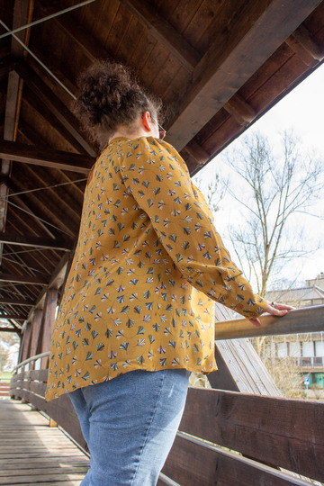 Schnittmuster Bluse mit Stehkragen und optionaler Schleife Damen Gr. 32-62