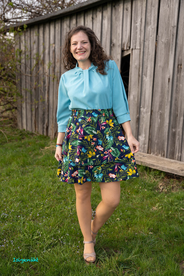 Schnittmuster Bluse mit Stehkragen und optionaler Schleife Damen Gr. 32-62