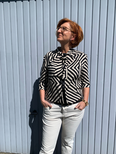 Schnittmuster Bluse mit Stehkragen und optionaler Schleife Damen Gr. 32-62