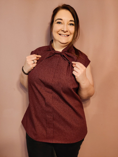 Schnittmuster Bluse mit Stehkragen und optionaler Schleife Damen Gr. 32-62