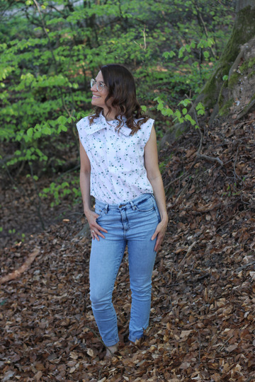 Schnittmuster Bluse mit Stehkragen und optionaler Schleife Damen Gr. 32-62