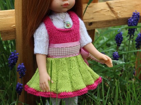 12-inch Dolls Dirndl Knitting Pattern