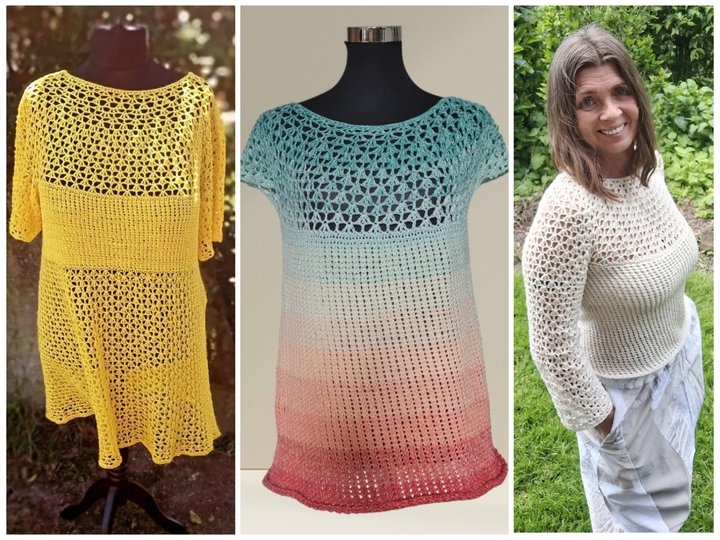 Häkelanleitung Korallino: modischer Pullover oder luftiges Sommershirt