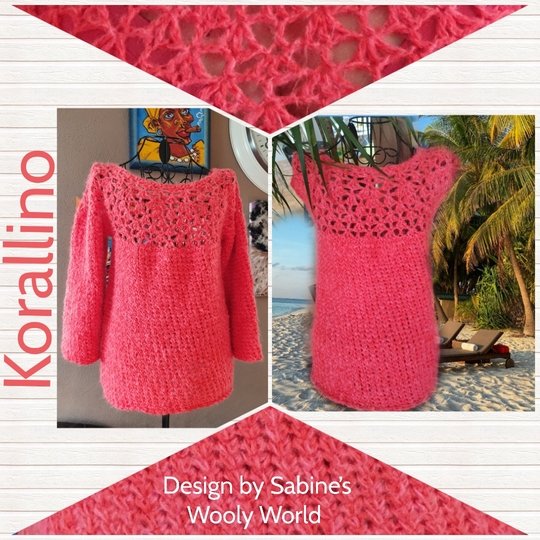 Häkelanleitung Korallino: modischer Pullover oder luftiges Sommershirt