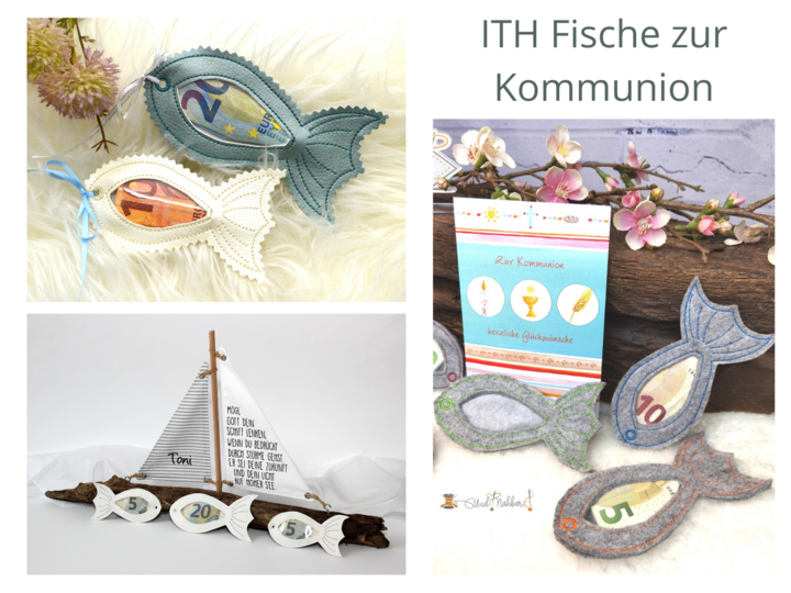 Stickdatei Fisch ITH Füllobjekt Wunscherfüller Kommunion Taufe Firmung