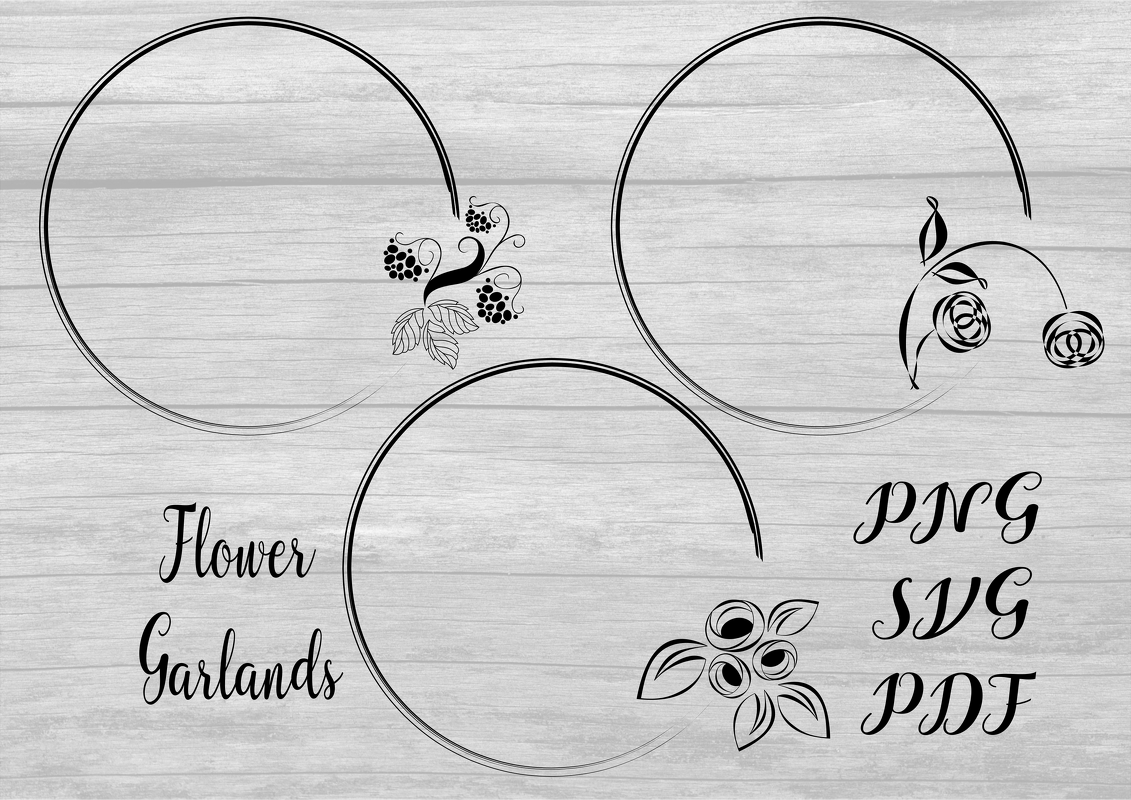 Clipart cricut digital Paper Kränze Blumenkränze plotten Plotter - Bild 3