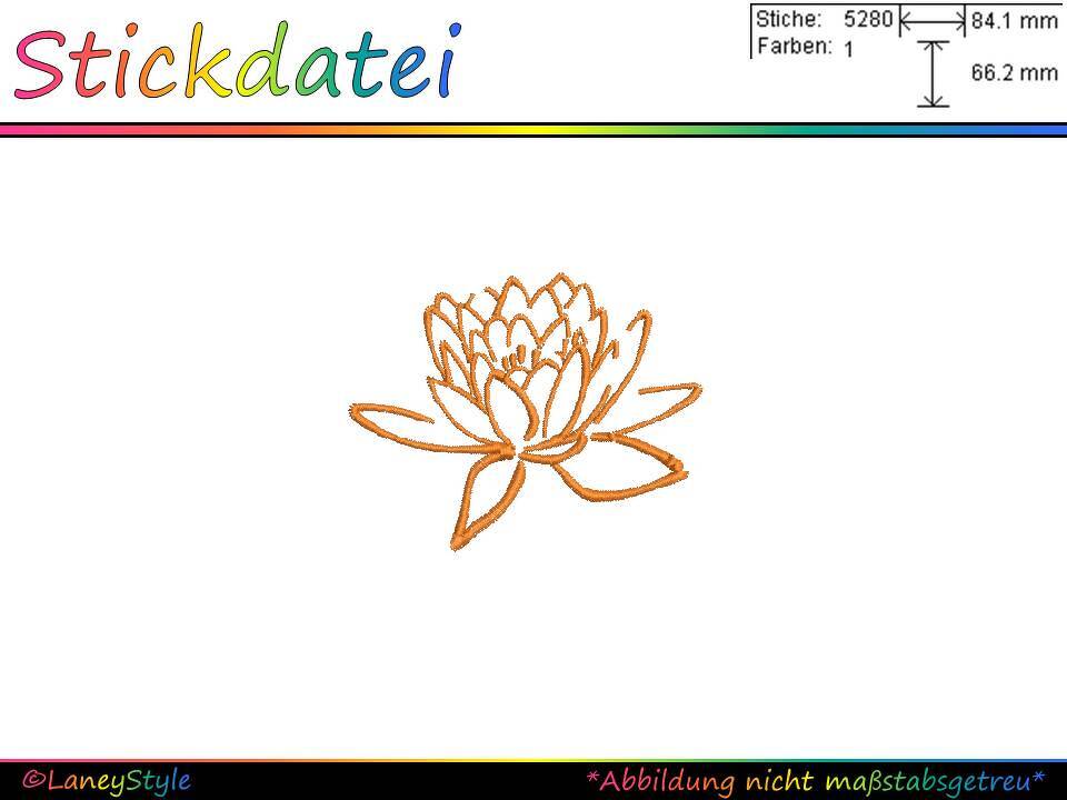 Stickdatei "Lotusblüte - Blume - Blüte" - (DST, VP3, XXX, PES)