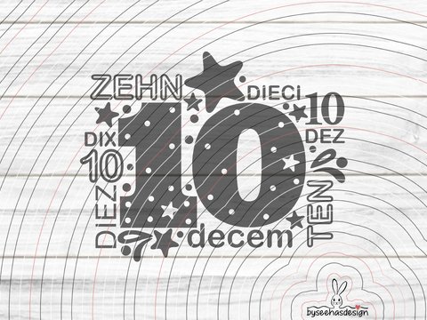 Zehn Plotterdatei SVG DXF