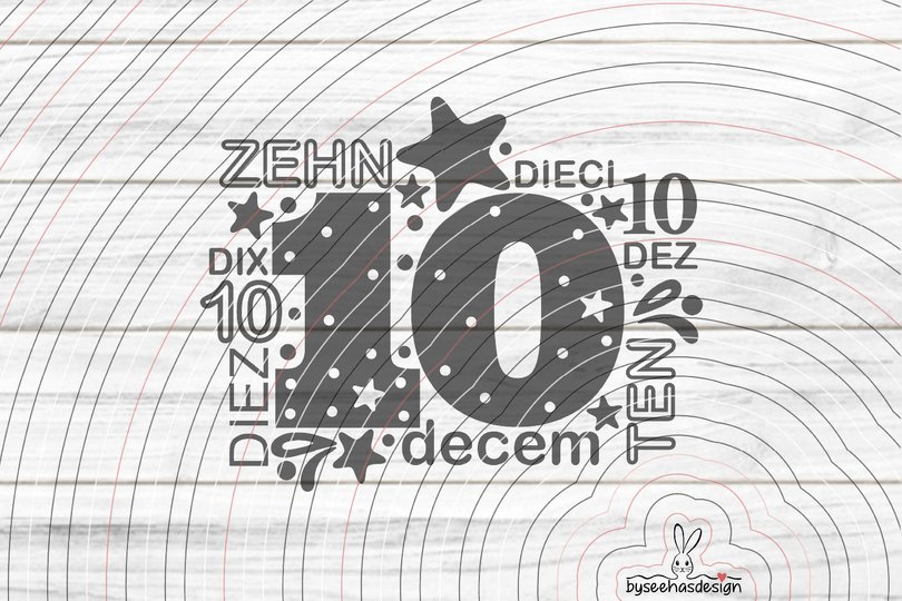 Zehn Plotterdatei SVG DXF