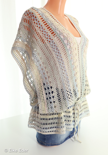 Tunika, Top, Shirt "Trinity" im Mustermix - Häkelanleitung