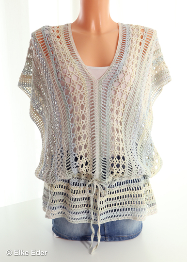 Tunika, Top, Shirt "Trinity" im Mustermix - Häkelanleitung