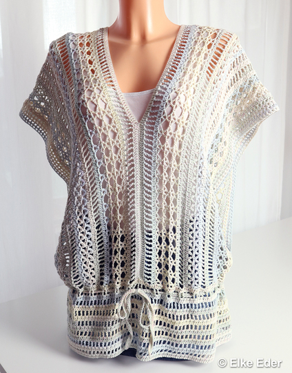 Tunika, Top, Shirt "Trinity" im Mustermix - Häkelanleitung