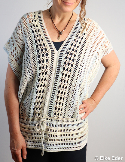 Tunika, Top, Shirt "Trinity" im Mustermix - Häkelanleitung