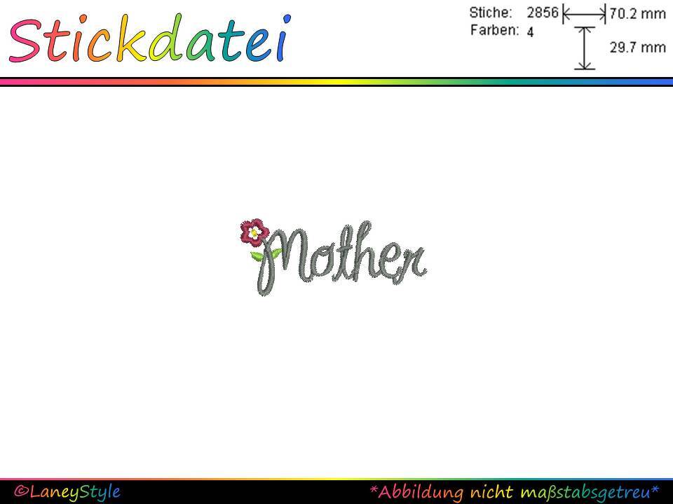 Stickdatei "Mother - Blume" - (DST, VP3, XXX, PES)