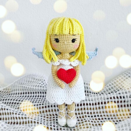 Crochet angel doll pattern, amigurumi doll tutorial