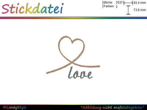 Stickdatei "Herz - love" - (DST, VP3, XXX, PES)