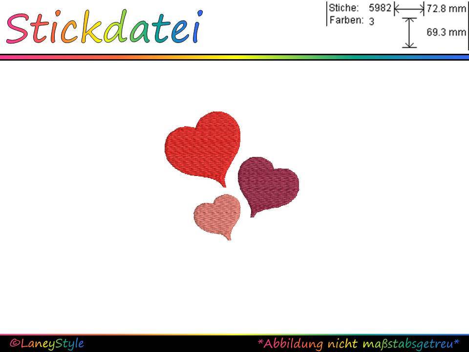 Stickdatei "Herzen - Hochzeit - Liebe" - (DST, VP3, XXX, PES)
