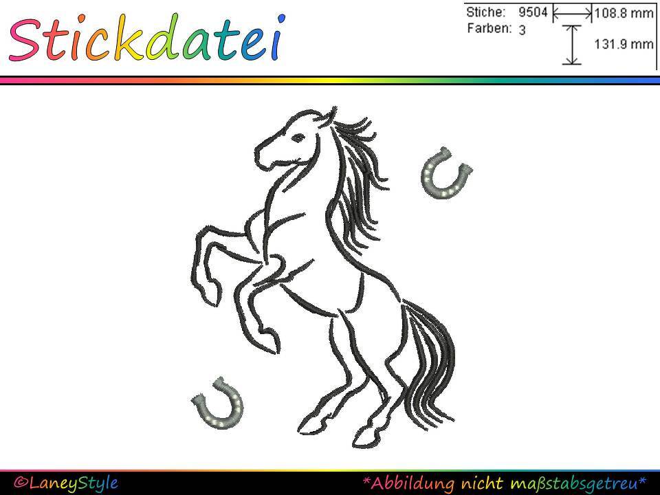 Stickdatei "Pferd - Hufeisen - Pferdemotiv (groß)" -