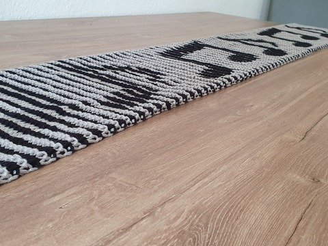 Musiknoten Schal, Schattenstricken, Illusionsstricken, Motivschal