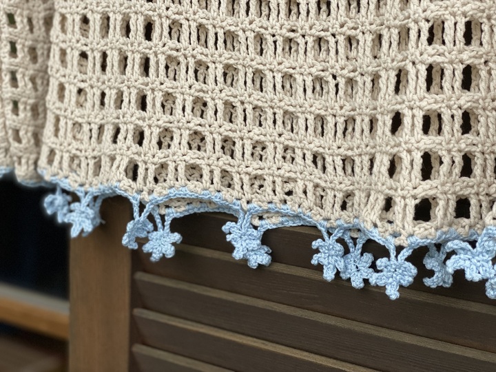 CAL Gehäkeltes Tunika-Shirt mit Seesternen "Strandgut"