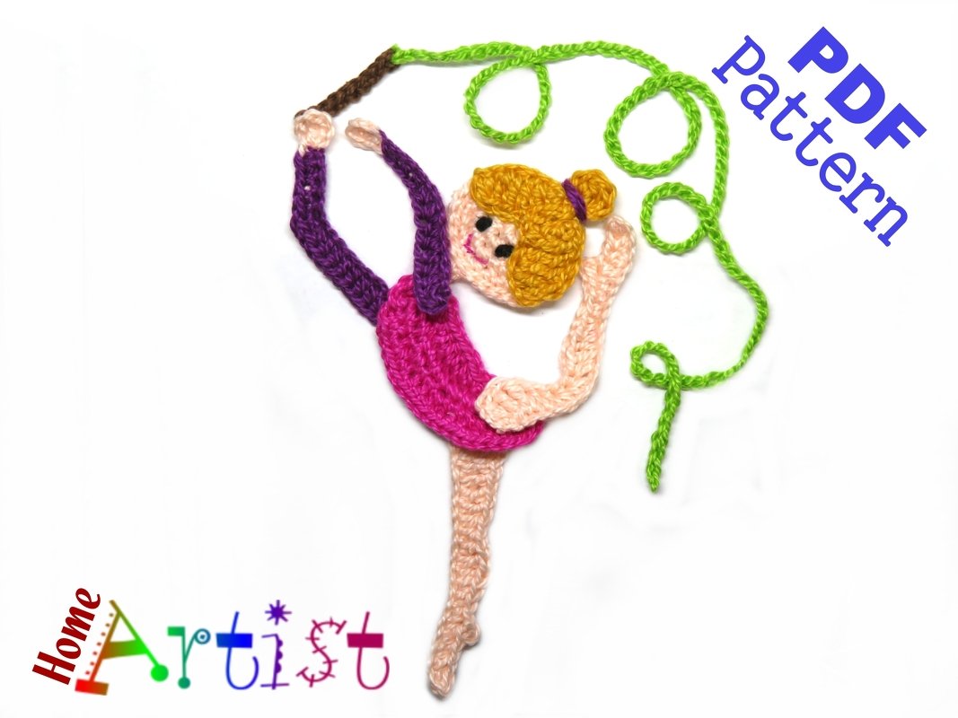 Gymnastic 2 crochet pattern applique - Image 2