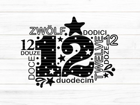 Zwölf Plotterdatei SVG DXF FCM