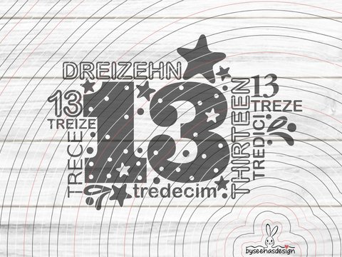 Dreizehn Plotterdatei SVG DXF
