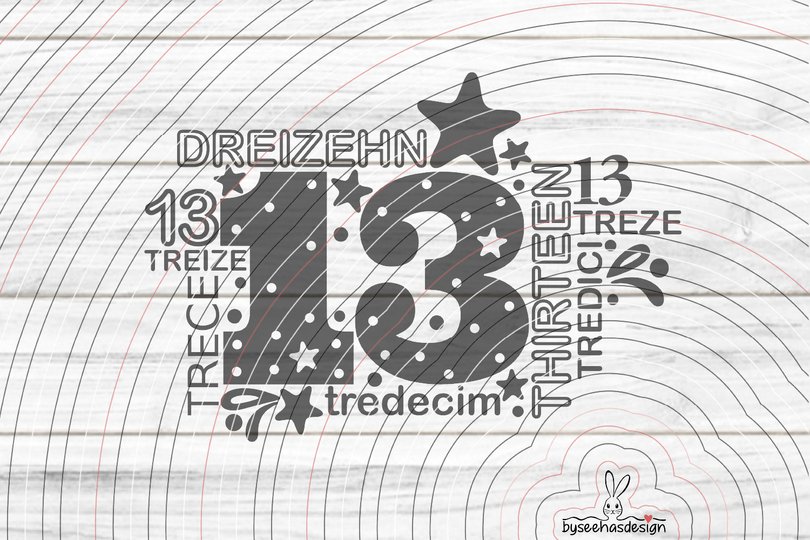 Dreizehn Plotterdatei SVG DXF