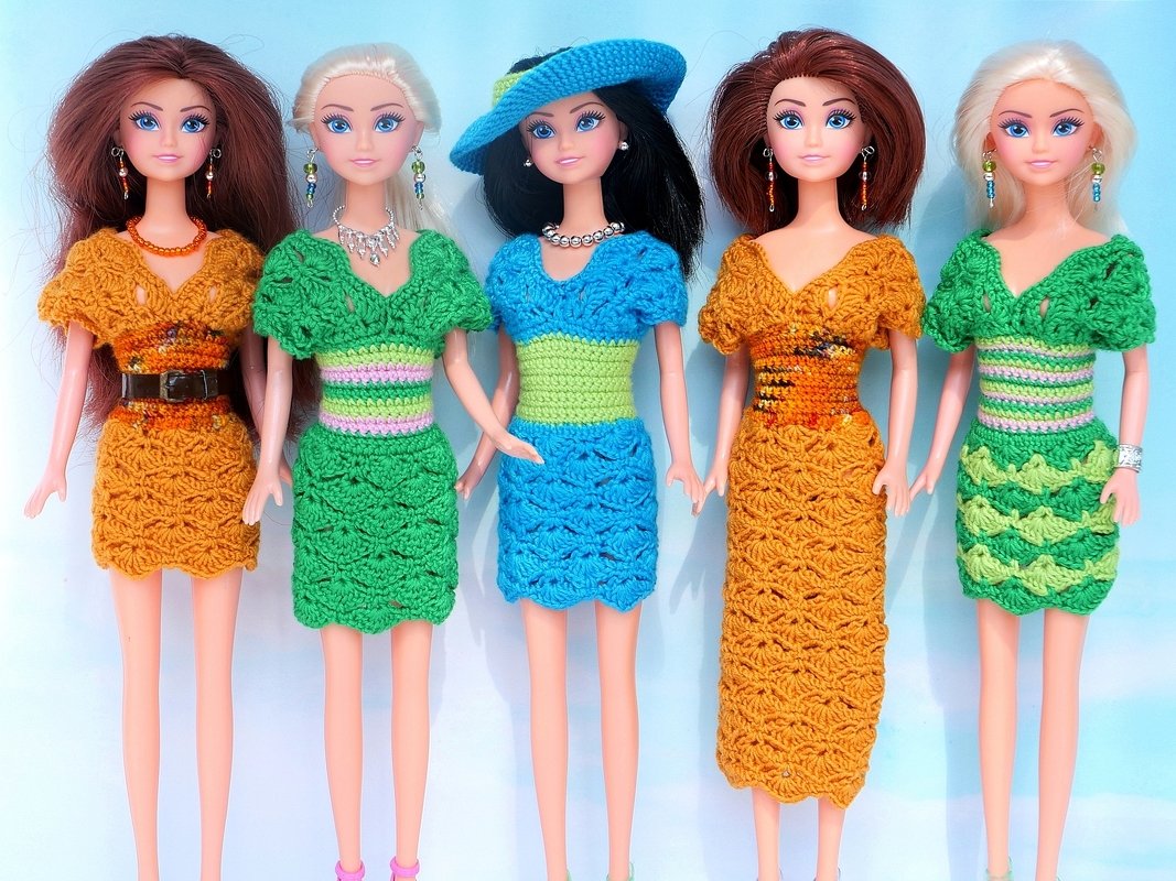 Modernes Puppenkleid mit Sommerhut für kleine Puppen - Häkelanleitung - Bild 42