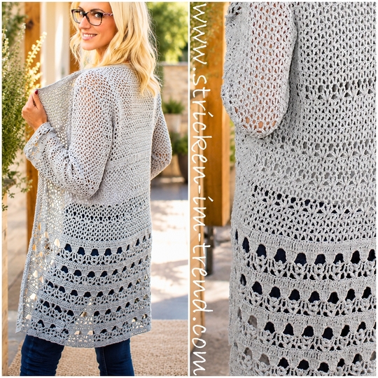 Summer Crochet Vest Pattern | S/M/L/XL/XXL | Cardigan CasualFlowers #1
