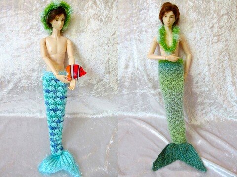 Häkelanleitung Wassermannkostüm für männliche Ankleidepuppen