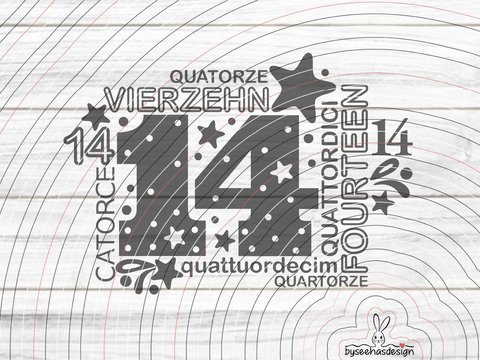Vierzehn Plotterdatei SVG DXF