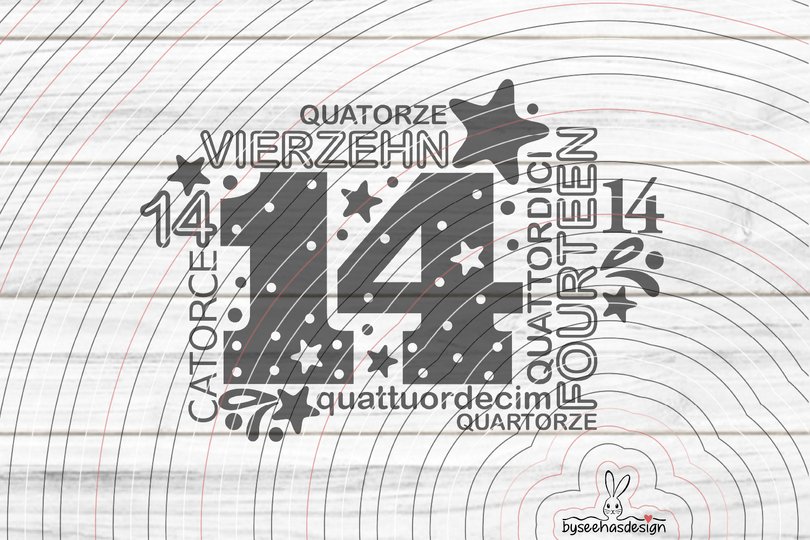 Vierzehn Plotterdatei SVG DXF