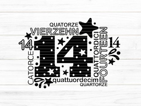 Vierzehn Plotterdatei SVG DXF FCM